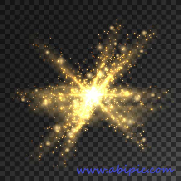 دانلود وکتور ذرات نور و انفجار GOLDEN GLITTER PARTICLES BURST SHINING STAR