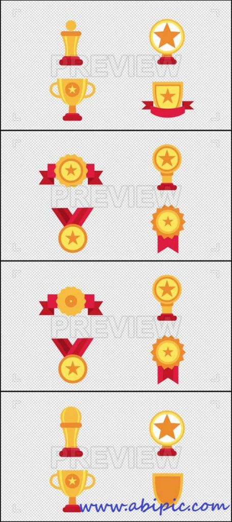 دانلود ویدئو لوپ و فوتیج آیکون کاپ و مدال قهرمانی Award Animated Icons